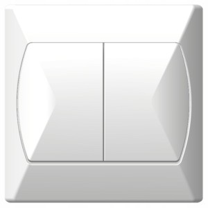 Włącznik Podwójny Schodowy Ospel Akcent Biały