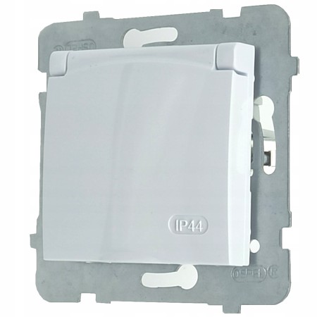 Moduł Biały Bez Ramki Gniazdo Hermetyczne