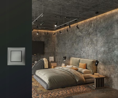 Włącznik Światła Pojedynczy Aria Szary Kontakt