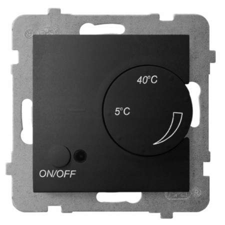 Termostat Napowietrzny Bez Ramki Ospel Aria Czarny