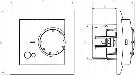 Termostat Napowietrzny Bez Ramki Ospel Aria Czarny