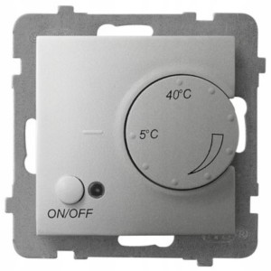 Termostat Napowietrzny Bez Ramki Ospel Aria Srebrny