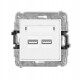 Gniazdo ładowarka 2xUSB 3.1A bez ramki MINI 00/00