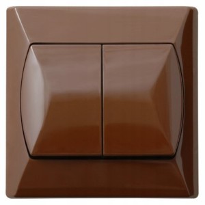 Włącznik Podwójny Schodowy Ospel Akcent Brązowy
