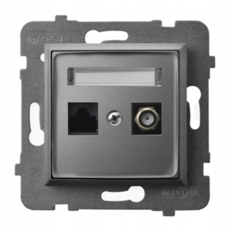 Gniazdo Rj45/Tv(F) Bez Ramki Ospel Aria Szary