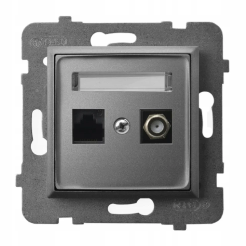 Gniazdo Rj45/Tv(F) Bez Ramki Ospel Aria Szary