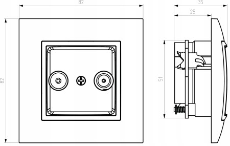 Gniazdo Rj45/Tv(F) Bez Ramki Ospel Aria Szary