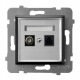 Gniazdo RJ45/TV(F) bez ramki Ospel Aria Srebrny/Czarny