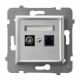 Gniazdo RJ45/TV(F) bez ramki Ospel Aria Srebrny