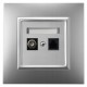 Gniazdo RJ45/TV(F) z ramką Ospel Aria Srebrny