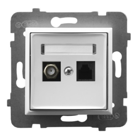 Gniazdo Rj45/Tv(F) Bez Ramki Ospel Aria Biały
