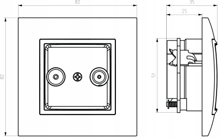 Gniazdo Rj45/Tv(F) Z Ramką Ospel Aria Biały/Srebro