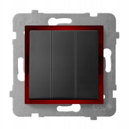 Włącznik Podświetlany Led Czerwony Potrójny Bez Ramki 33.C Ospel Aria