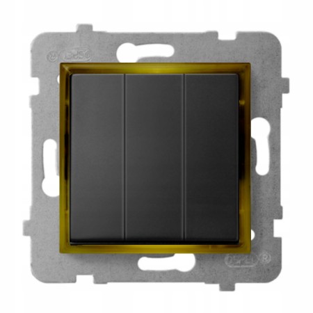 Włącznik Podświetlany Led Złoty Potrójny Bez Ramki 33.G Ospel Aria