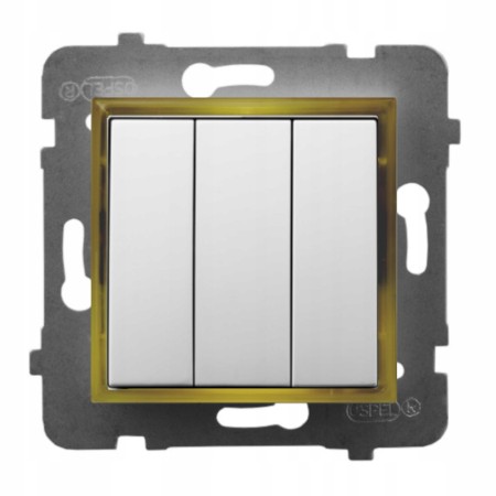 Włącznik Podświetlany Led Złoty Potrójny Bez Ramki 00.G Ospel Aria