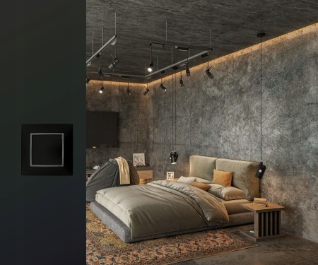 Włącznik Światła Pojedynczy Aria Czarny Srebro Ospel Aria