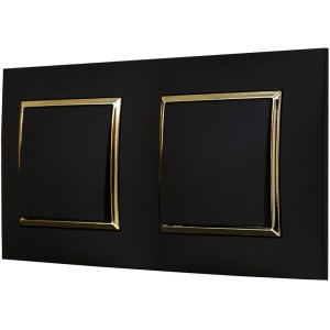 Włącznik Światła Dwa Pojedyncze W Ramce Czarny Ospel Aria
