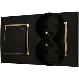 Gniazdo Z Włącznikiem Schodowym Do Sypialni Czarny Złoty Ospel Aria