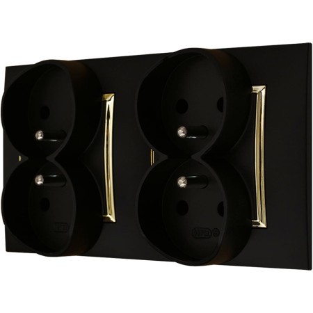 Gniazdo Poczwórne Pokojowe Ścienne Czarny Złoty Ospel Aria