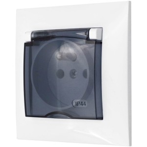 Gniazdo Hermetyczne Łazienkowe Z Klapką Biały Ospel Aria