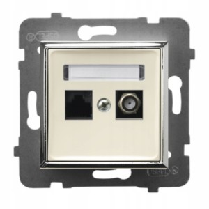 Gniazdo Rj45/Tv(F) Bez Ramki Aria Ecru/Srebro