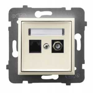 Gniazdo Rj45/Tv(F) Bez Ramki Aria Ecru