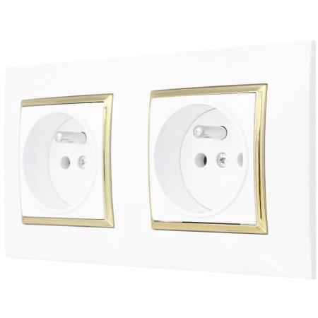 Zestaw Dwóch Gniazd W Ramce Biały / Złoty Ospel Aria