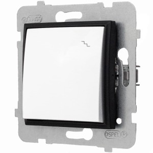 Moduł Biały / Czarny Bez Ramki Włącznik Schodowy Ospel Aria