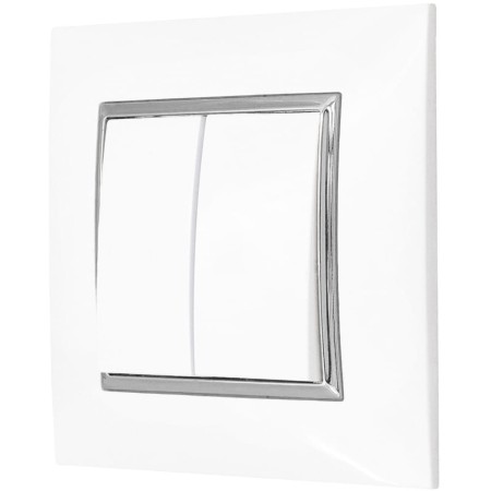 Włącznik Schodowy Podwójny Ospel Aria Biały Srebro