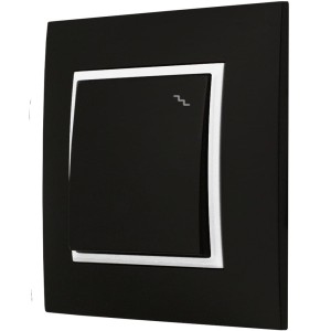 Włącznik Światła Schodowy W Ramce Czarny Biały