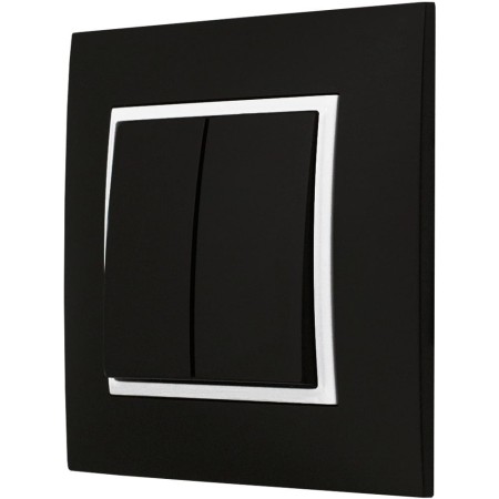 Włącznik Światła Podwójny Schodowy Czarny Biały