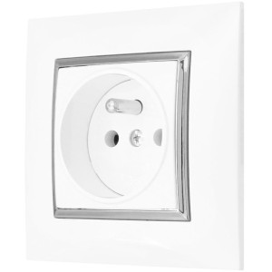 Gniazdo Pojedyncze Gniazdko Biały Srebro