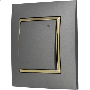 Włącznik Światła Schodowy W Ramce Szary Złoto