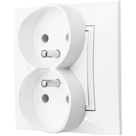 Ospel Aria Gniazdo Podwójne Z Uziemieniem Gniazdko Biały