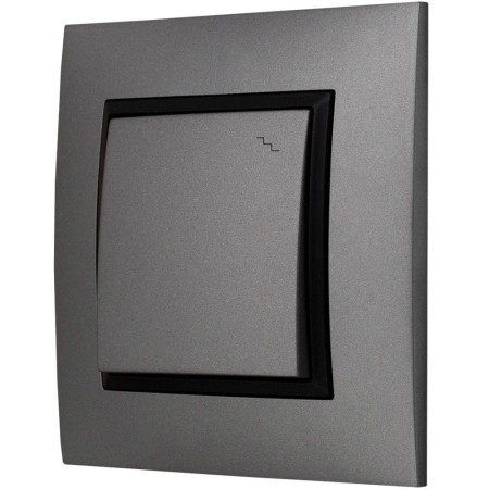 Włącznik Światła Schodowy Szary Aria Ramka Czarna