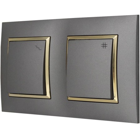 Włącznik Światła Schodowy I Krzyżowy Ospel Aria W Ramce Szary