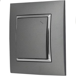 Włącznik Światła Schodowy W Ramce Szary Srebro