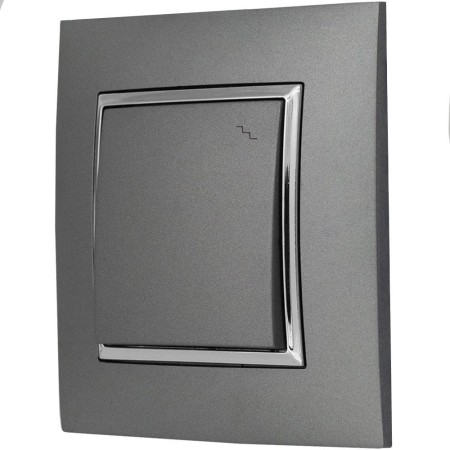 Włącznik Światła Schodowy W Ramce Szary Srebro