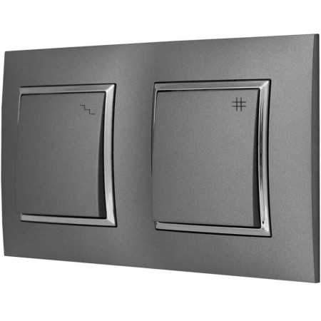 Włącznik Światła Schodowy I Krzyżowy Ospel Aria W Ramce Szary