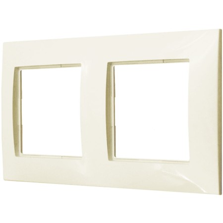 RAMKA DO WŁĄCZNIKÓW I GNIAZD ECRU PODWÓJNA OSPEL ARIA