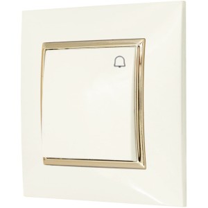 WŁĄCZNIK ŚWIATŁA DZWONKOWY OSPEL ARIA ECRU ZŁOTY