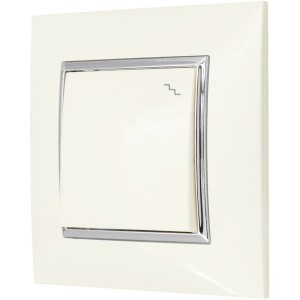 Włącznik Światła Schodowy W Ramce Ospel Aria Ecru Srebro
