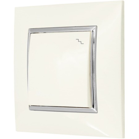 Włącznik Światła Schodowy W Ramce Ospel Aria Ecru Srebro