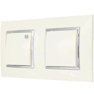 Włącznik Pojedynczy I Krzyżowy Ospel Aria W Ramce Ecru Srebro