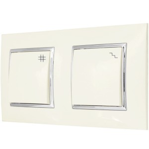 Włącznik Schodowy I Krzyżowy Ospel Aria W Ramce Ecru Srebro