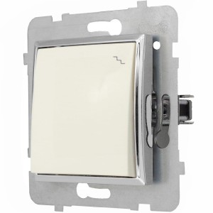 Moduł Ecru / Srebro Bez Ramki Włącznik Schodowy Ospel Aria
