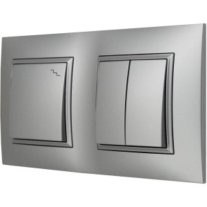 Włącznik Światła Podwójny I Schodowy W Ramce Ospel Aria