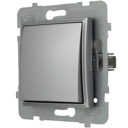 Moduł Srebrny Bez Ramki Włącznik Pojedynczy Ospel Aria