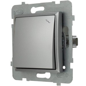 Moduł Srebrny Bez Ramki Włącznik Schodowy Ospel Aria