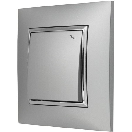 Włącznik Światła Schodowy W Ramce Ospel Aria Srebrny Srebro